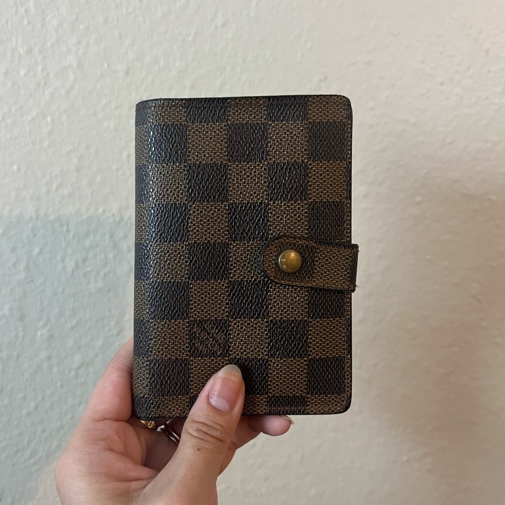 Louis Vuitton Damier Ebene Kisslock Wallet